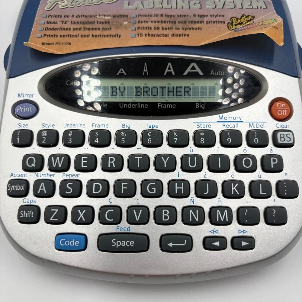 Brother Label Maker Unisex OS Blue PT-1750 P-Touch Electronic Labeling System